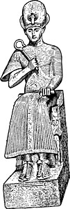 拉美西斯Ramses II封印 陈年插图插画