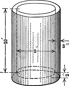 相应的圆柱形水箱陈年插图插画