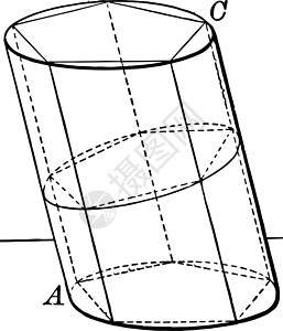 刻在圆柱复古插图中的棱镜白色正方形五边形艺术雕刻飞机黑色绘画背景图片
