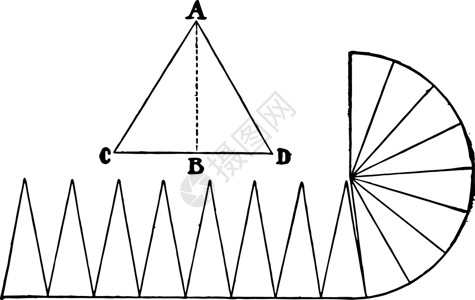 圆形区域与三角形复古插图背景图片