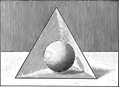 Tetrahedron古典插图中描述的球体背景图片