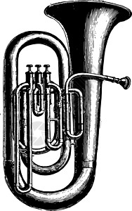 Bass Tuba 陈年插图背景图片