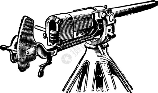 大枪6英镑 古董插图插画