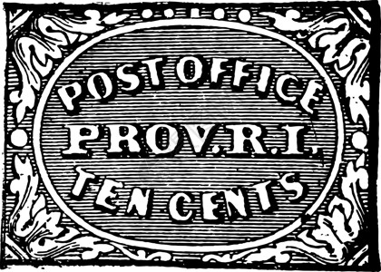 普罗维登斯十美分邮票 1846 复古它制作图案背景图片