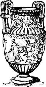 罗马花瓶复古插画背景图片