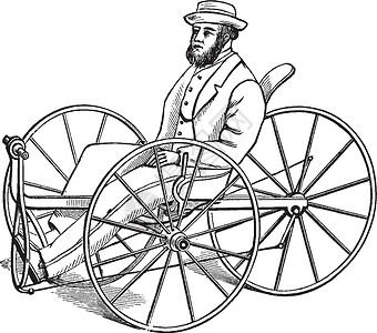爱丁堡三轮车 古董插图背景图片