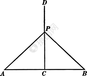 三角形与垂直平分线复古插图背景图片