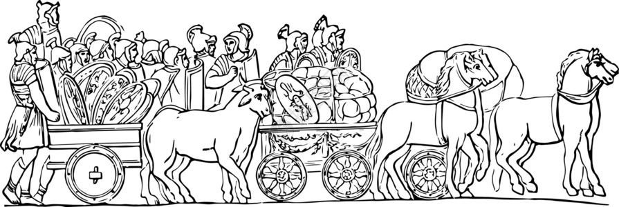 古典插图马匹商品背景图片