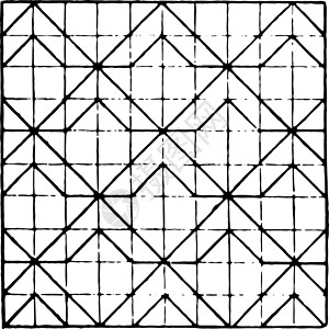 镶嵌复古插画三角形正方形绘画黑色行数插图艺术白色雕刻背景图片