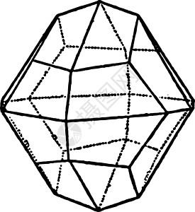 陈年插图黑色面体绘画白色六边形雕刻艺术背景图片