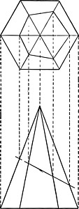 六角金字塔和平面复古插画的交集插画