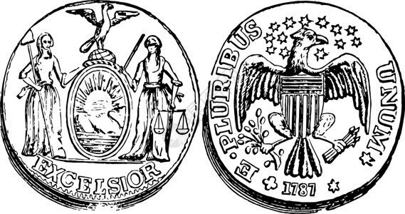铜分 Coin1787 复古插画女士艺术白色雕刻插图绘画黑色背景图片