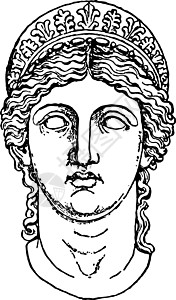 古希腊雕塑 古董插图背景图片