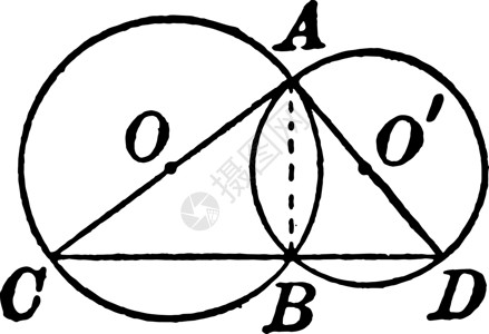 两个交叉圆形与线条老式插图雕刻艺术三角形圆圈白色绘画平行线黑色背景图片