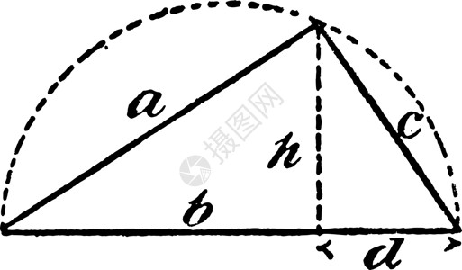 铭刻刻在半圆复古插图中的直角三角形插画