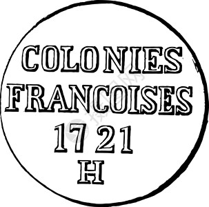 殖民地复古插画硬币黑色艺术白色绘画插图雕刻背景图片