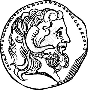 Cyrene 复古插图的硬币背景图片