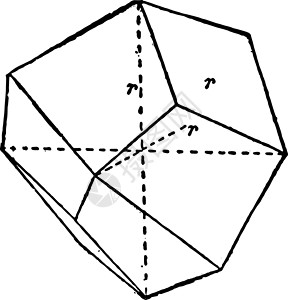 三角面体复古插画雕刻绘画插图艺术黑色固体白色背景图片