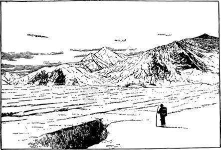 卡洛里亚斯苏厄德冰川复古它制作图案插画