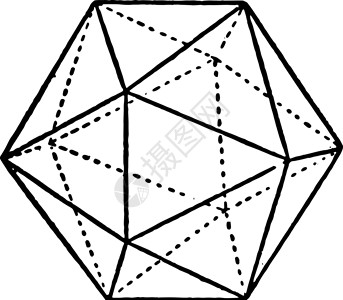 五角形十二面体和八面面年金日元的合并背景图片