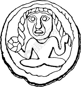 高卢硬币复古插画插图男人英语绘画地面背景图片