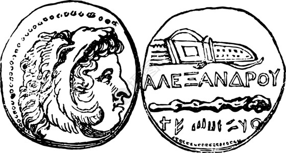 亚历山大大古代插图背景图片
