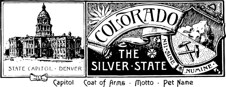 科罗拉多州历史插图背景图片
