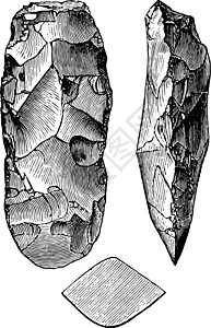 新石器时代的工具复古插画背景图片