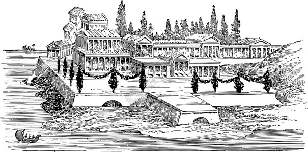 罗马索菲特别墅罗马比亚古老的插图插画