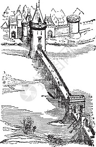圣桥 古代插图背景图片