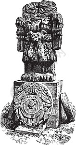 沙雕塑Aztec 仿真甘尼沙     大象脸神是阿兹特克人插画