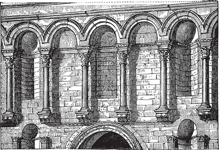 戴克里先宫复古雕刻的入口立面背景图片