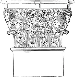 科林斯资本支持复古雕刻背景图片