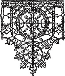 Point Noue 花边边框是 15 世纪的设计复古雕刻背景图片