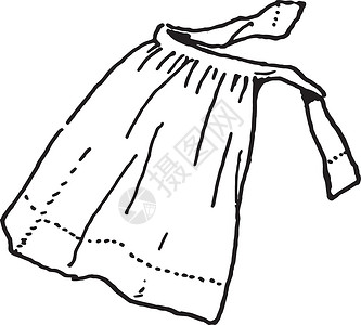 围裙是系在腰间的复古雕刻背景图片