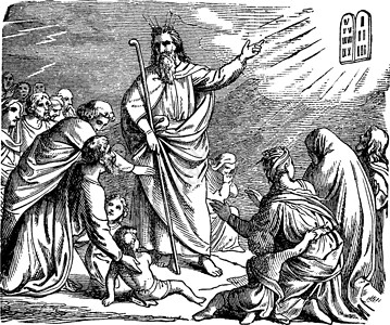 摩西向以色列人启示十诫 vi插画