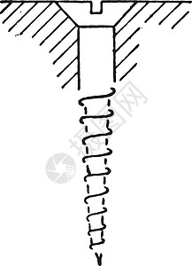 螺丝头钢制伍德螺丝对讲机 古董插图插画
