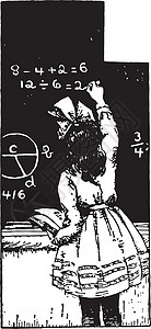 数学问题或黑板复古雕刻背景图片