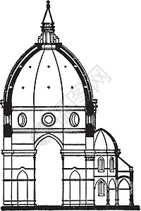 布鲁内罗佛罗伦萨Duomo多姆区 古代雕刻插画