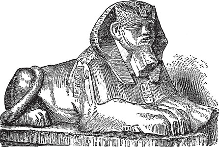 Sphinx是一个动物形态的神话人物 古代雕刻背景图片