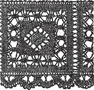 现代枕头花边边框是纺织的一种形式治疗蕾丝插图纺织品雕刻边界黑色绘画工作艺术背景图片