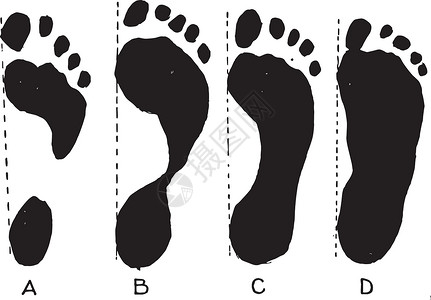 各种形式的足迹复古它制作图案背景图片