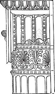 雅典寺的Ionic Angle列高清图片