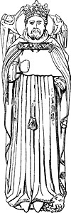 亨利四世复古插画国王插图白色雕刻艺术绘画黑色插画