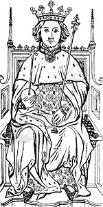 叶卡捷琳娜二世理查德二世复古插画白色雕刻黑色艺术绘画插图国王插画