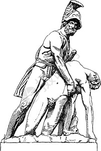 克洛斯特Menelaus 古董插图插画