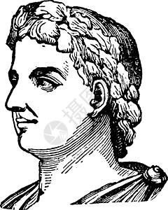 亚历山大西弗勒斯复古插画雕刻皇帝黑色插图白色艺术绘画插画