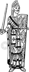 诺曼底古代插图金雀花公爵绘画白色艺术黑色数数雕刻插画