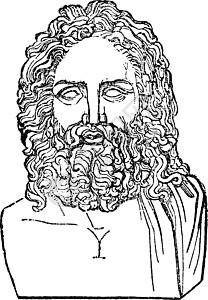 宙斯古董插图的头背景图片