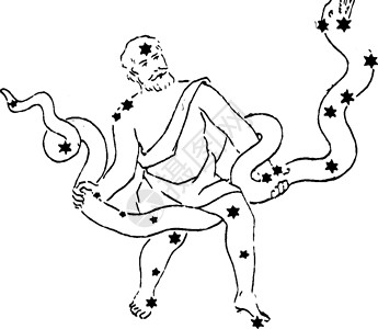 耍蛇人戴蛇形古董插图的人插画